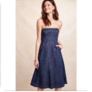 NWT Anthropologie Holding Horses Strapless Dress
